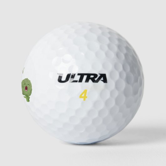 Kute zingende artisjokken plantaardige cartoon golfballen (Logo)
