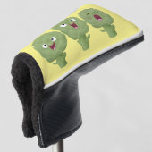 Kute zingende artisjokken plantaardige cartoon golfheadcover (3/4 voorkant)