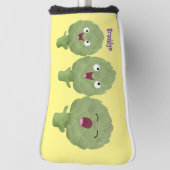 Kute zingende artisjokken plantaardige cartoon golfheadcover (Draai 90)