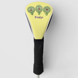 Kute zingende artisjokken plantaardige cartoon golfheadcover