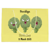 Kute zingende artisjokken plantaardige cartoon groot cadeauzakje (Achterkant)