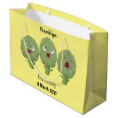 Kute zingende artisjokken plantaardige cartoon groot cadeauzakje (Achterkant Gekanteld)