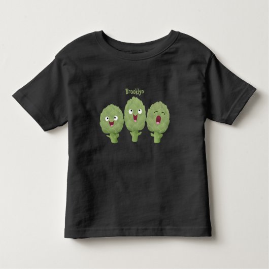 Kute zingende artisjokken plantaardige cartoon kinder shirts (Voorkant)