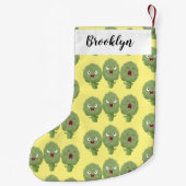 Kute zingende artisjokken plantaardige cartoon kleine kerstsok (Achterkant)