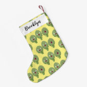 Kute zingende artisjokken plantaardige cartoon kleine kerstsok (Achterkant (Hangend))