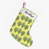 Kute zingende artisjokken plantaardige cartoon kleine kerstsok (Voorkant (Hangend))