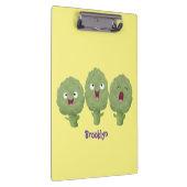 Kute zingende artisjokken plantaardige cartoon klembord (Rechts)