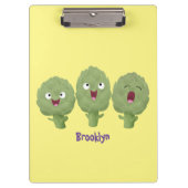 Kute zingende artisjokken plantaardige cartoon klembord (Voorkant)