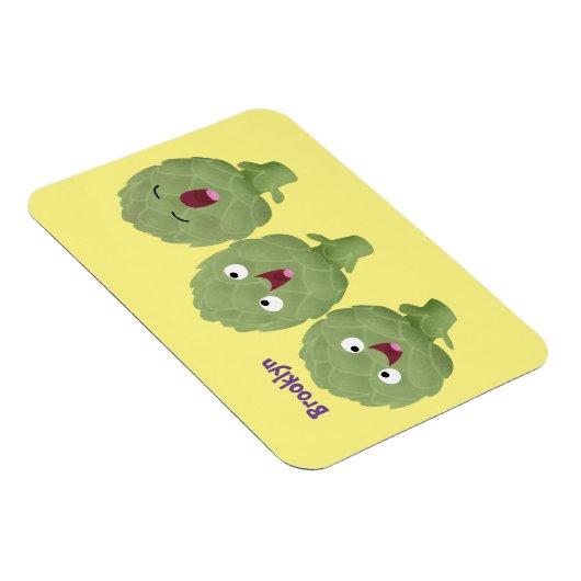 Kute zingende artisjokken plantaardige cartoon magneet (Rechterzijde)