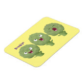 Kute zingende artisjokken plantaardige cartoon magneet (Linkerzijde)