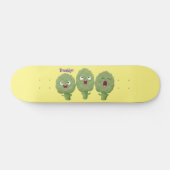 Kute zingende artisjokken plantaardige cartoon persoonlijk skateboard (Horizontaal)