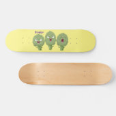 Kute zingende artisjokken plantaardige cartoon persoonlijk skateboard (Horizontaal)