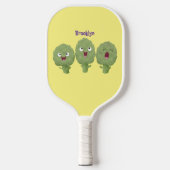 Kute zingende artisjokken plantaardige cartoon pickleball paddle (Voorkant)