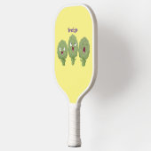 Kute zingende artisjokken plantaardige cartoon pickleball paddle (Links)