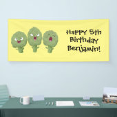 Kute zingende artisjokken plantaardige cartoon spandoek (Beurs)