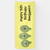 Kute zingende artisjokken plantaardige cartoon spandoek (Verticaal)