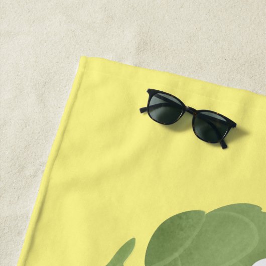 Kute zingende artisjokken plantaardige cartoon strandlaken (In situ)