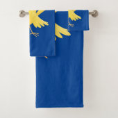 Kute zingende gele cartoon kanarie vogel bad handdoek (Insitu)