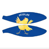 Kute zingende gele cartoon kanarie vogel basketbal (Panelen)