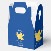 Kute zingende gele cartoon kanarie vogel bedankdoosjes (Geopend)