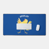 Kute zingende gele cartoon kanarie vogel bureaumat (Keyboard & Muis)