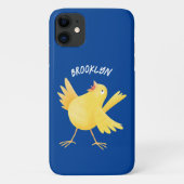 Kute zingende gele cartoon kanarie vogel Case-Mate iPhone case (Achterkant)