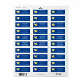 Kute zingende gele cartoon kanarie vogel etiket (Full Sheet)