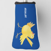 Kute zingende gele cartoon kanarie vogel golfheadcover (Draai 90)