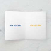 Kute zingende gele cartoon kanarie vogel kaart (Binnen)