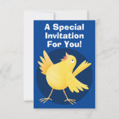 Kute zingende gele cartoon kanarie vogel kaart (Achterkant)