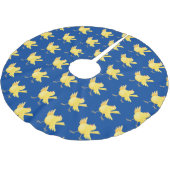 Kute zingende gele cartoon kanarie vogel kerstboom rok (Gekanteld)