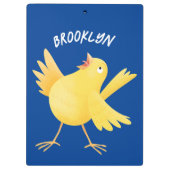 Kute zingende gele cartoon kanarie vogel klembord (Achterkant)