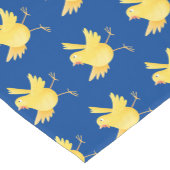 Kute zingende gele cartoon kanarie vogel korte tafelloper (Hoek)