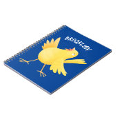 Kute zingende gele cartoon kanarie vogel notitieboek (Linkerzijde)