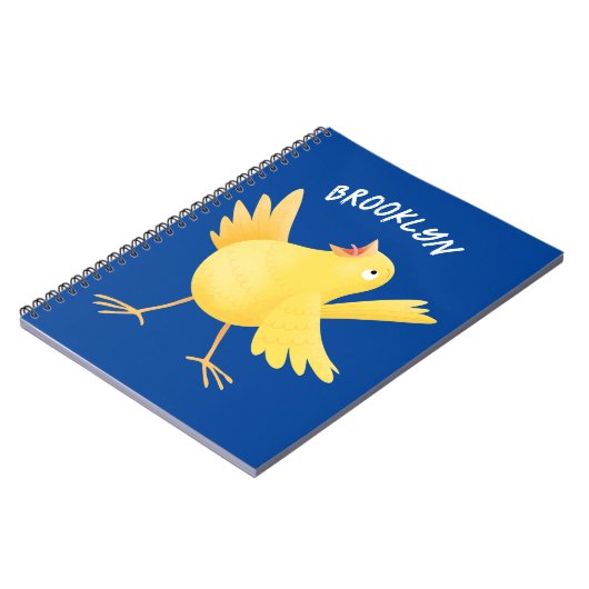 Kute zingende gele cartoon kanarie vogel notitieboek (Linkerzijde)