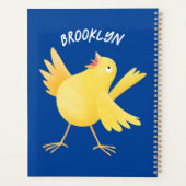 Kute zingende gele cartoon kanarie vogel planner (Achterkant)