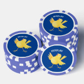 Kute zingende gele cartoon kanarie vogel poker chips (Opstapeling)