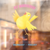 Kute zingende gele cartoon kanarie vogel raamsticker (Vel 2)