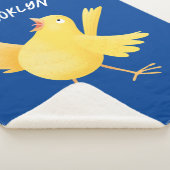 Kute zingende gele cartoon kanarie vogel sherpa deken (3/4)