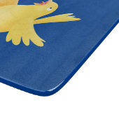 Kute zingende gele cartoon kanarie vogel snijplank (Hoek)