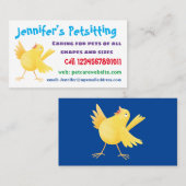 Kute zingende gele cartoon kanarie vogel visitekaartje (Voorkant / Achterkant)