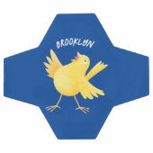 Kute zingende gele cartoon kanarie vogel voetbal (Enkel)