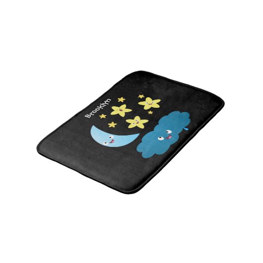 Kute zingsterren, maan en cloud cartoon badmat (Gekanteld)