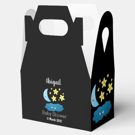 Kute zingsterren, maan en cloud cartoon bedankdoosjes (Geopend)