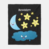 Kute zingsterren, maan en cloud cartoon fleece deken (Voorkant)