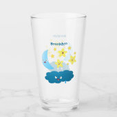 Kute zingsterren, maan en cloud cartoon glas (Voorkant)