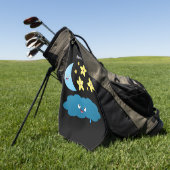 Kute zingsterren, maan en cloud cartoon golfhanddoek (Groen)