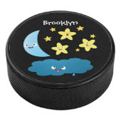 Kute zingsterren, maan en cloud cartoon hockey puck (3/4)