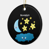Kute zingsterren, maan en cloud cartoon keramisch ornament (Links)