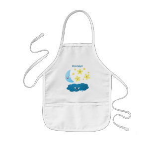 Kute zingsterren, maan en cloud cartoon kinder schort
